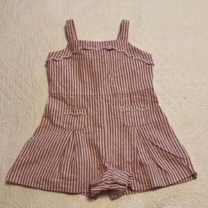 Edgehill Collection Red and White Striped Kids Romper